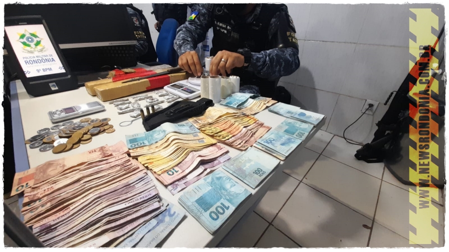 Força Tática do 9° batalhão prende suspeito com drogas e quase 10 reais em residência na sul - News Rondônia