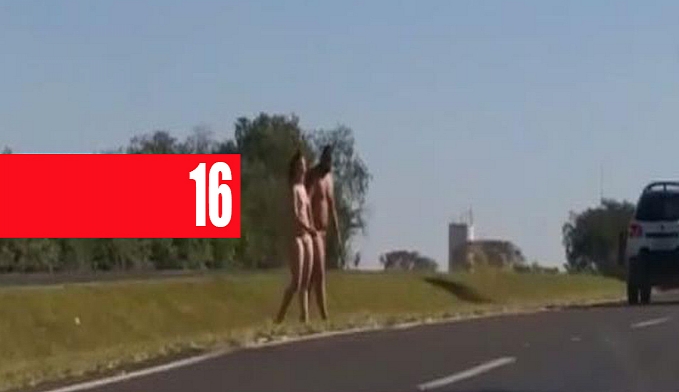 VÍDEO: CASAL COMPLETAMENTE NU É FLAGRADO AO ATRAVESSAR RODOVIA - News Rondônia