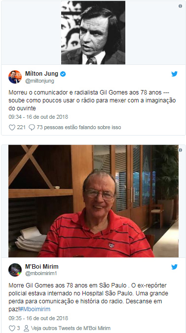 MORRE O JORNALISTA GIL GOMES, EM SÃO PAULO, AOS 78 ANOS - News Rondônia