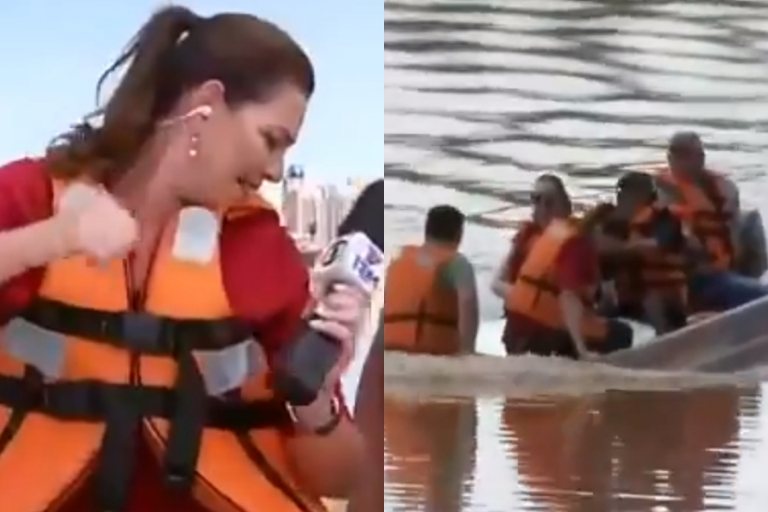 VÍDEO: REPÓRTER DA GLOBO PASSA POR APUROS EM BARCO QUE AFUNDA - VÍDEO - News Rondônia
