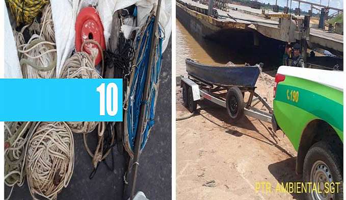 POLICIAIS MILITARES DO BPA APREENDEM MATERIAIS UTILIZADO EM PESCA IRREGULAR NO RIO MADEIRA - News Rondônia