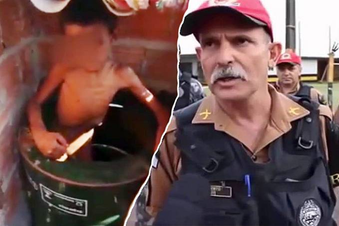 IMAGENS FORTES - Sargento Fahur se revolta com vídeo de criança que era torturada em barril - News Rondônia