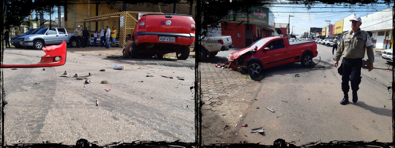 MAIS UM: Colisão entre veículos termina em capotamento no centro - News Rondônia