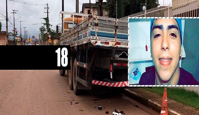 JOVEM MORRE AO COLIDIR MOTOCICLETA EM TRASEIRA DE CAMINHÃO ESTACIONADO NA ZONA SUL DA CAPITAL - News Rondônia