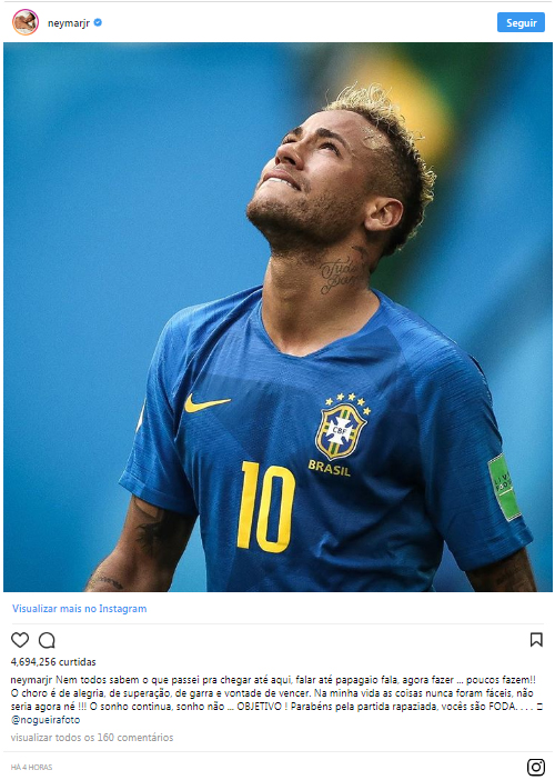 APÓS GOL, NEYMAR POSTA TEXTÃO NA INTERNET: FALAR ATÉ PAPAGAIO FALA - News Rondônia