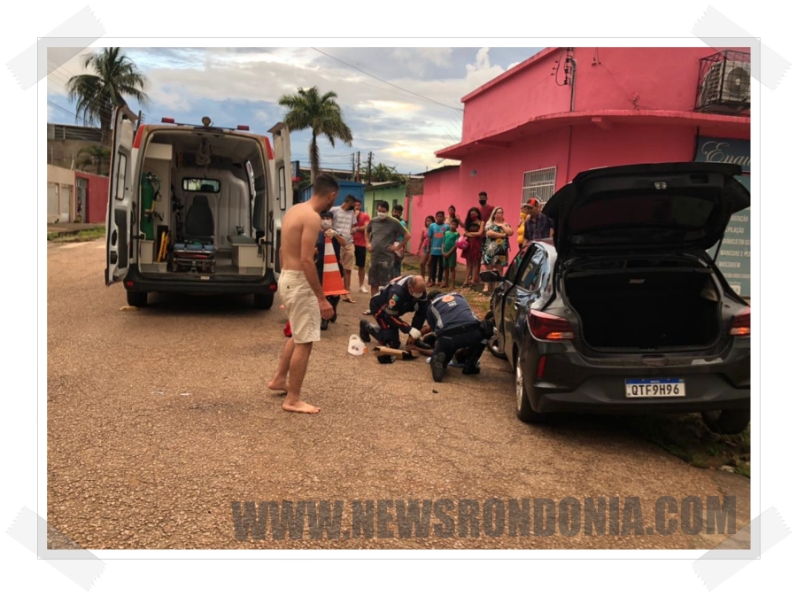 Motociclista fica em estado gravíssimo após avançar preferencial e colidir na lateral de carro - News Rondônia