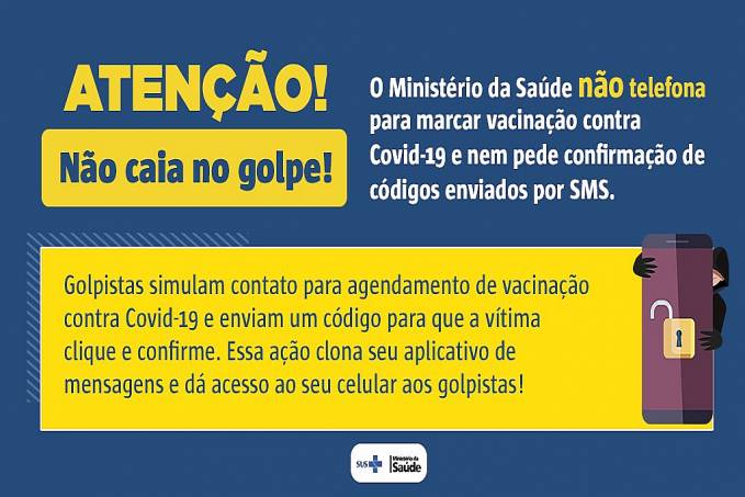 Boato de que o Ministério da Saúde telefona e pede confirmação via SMS para agendar a vacinação é GOLPE - News Rondônia