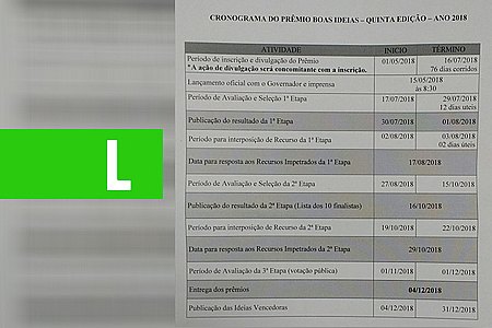 PRÊMIO BOAS IDEIAS ABRE INSCRIÇÕES PARA A 5ª EDIÇÃO E PRAZO É AMPLIADO PARA 76 DIAS - News Rondônia