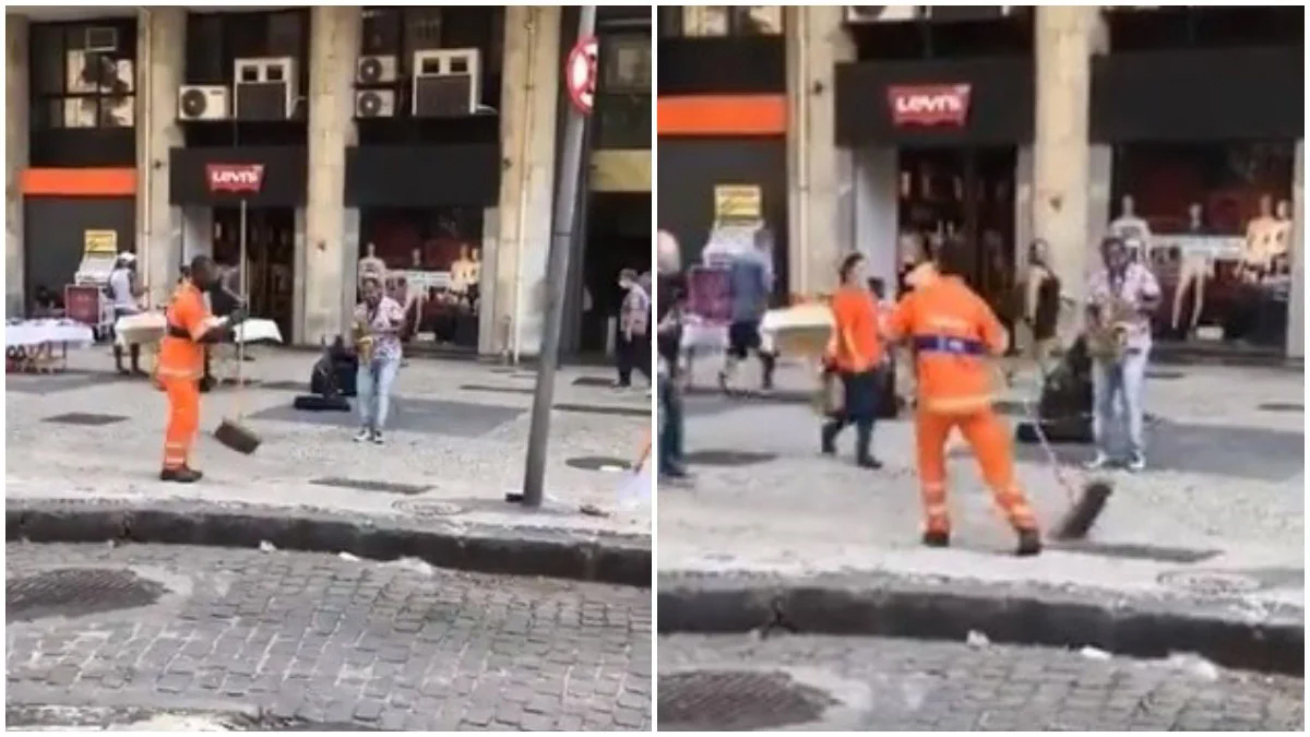 Gari viraliza ao ser flagrado dançando com vassoura no Rio - News Rondônia