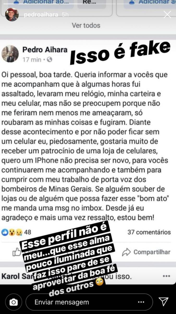 NOVO GOLPE NA INTERNET USA IMAGEM DE BOMBEIRO PARA PEDIR DOAÇÃO; SAIBA OS CUIDADOS A TOMAR - News Rondônia