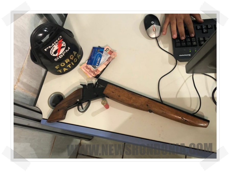 Jovem é flagrado em distribuidora de bebidas com arma caseira - News Rondônia