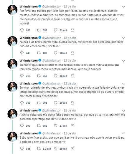 WHINDERSSON NUNES DESAPARECE DA INTERNET, APÓS DESABAFO SOBRE DEPRESSÃO, E FÃS SE MOBILIZAM - News Rondônia