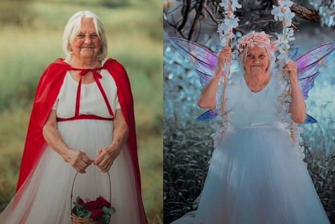 Neto transforma avó de 84 anos em fada e princesa e faz ensaio fotográfico - News Rondônia