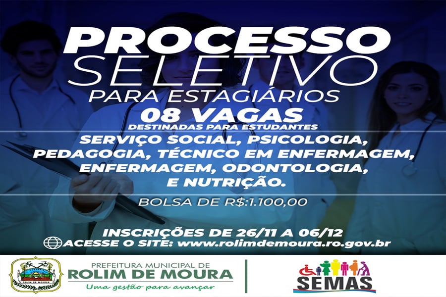 Inscrições para seleção de estagiários do Programa Criança Feliz em Rolim de Moura segue até o próximo dia 06 - News Rondônia