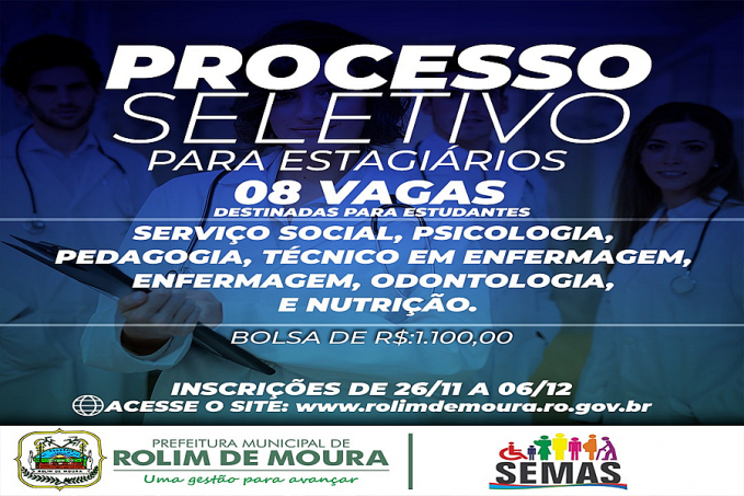 Inscrições para seleção de estagiários do Programa Criança Feliz em Rolim de Moura segue até o próximo dia 06 - News Rondônia
