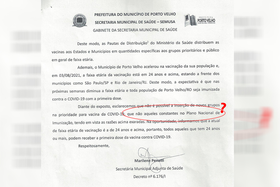 Mesmo após determinação do MS, Prefeitura de Porto Velho negou vacinação a bancários e cooperativários - News Rondônia