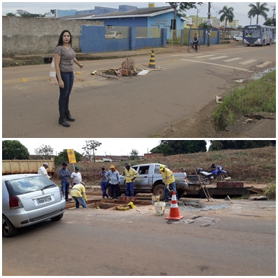 SEMISB RECUPERA ASFALTO CEDIDO NA RUA JOÃO PAULO I APÓS PEDIDO DE CRISTIANE LOPES - News Rondônia