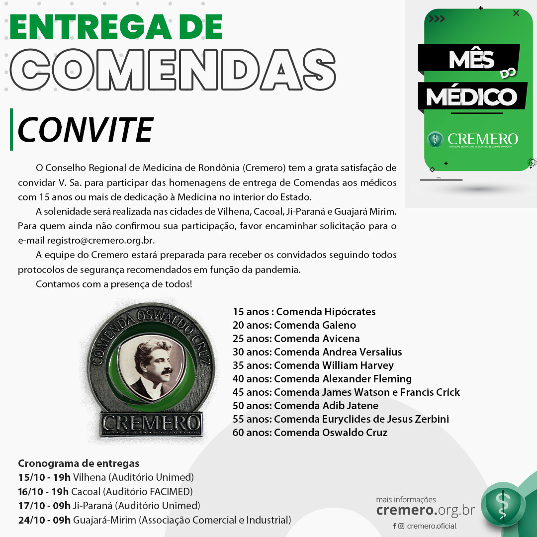 Semana de homenagens no interior e capital marcam Mês do Médico no Cremero - News Rondônia