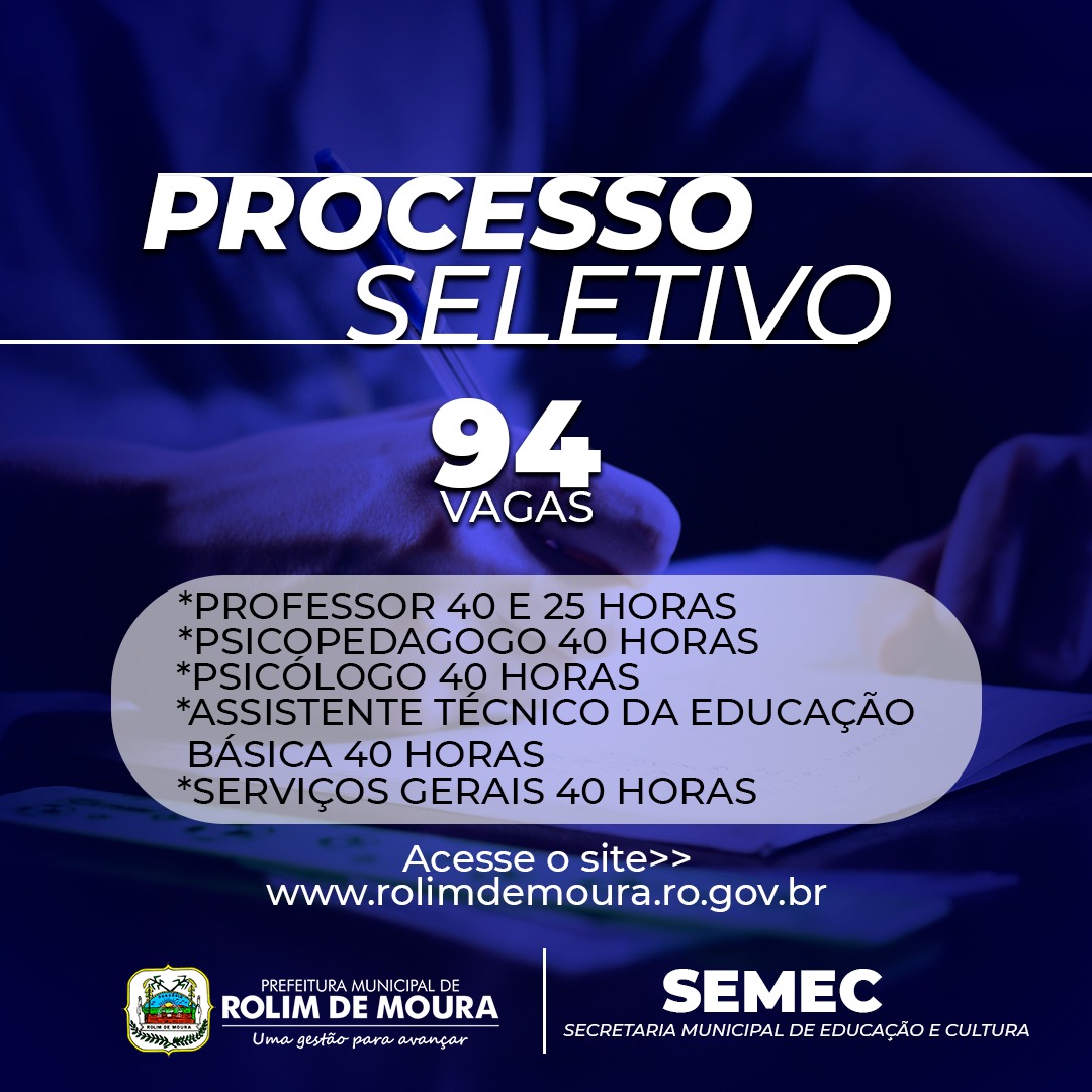 Rolim de Moura: Semec revoga processo seletivo e publica novo edital - News Rondônia