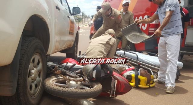 ROLIM DE MOURA - HOMEM FICA FERIDO APÓS SE ENVOLVER EM ACIDENTE DE TRÂNSITO ENTRE MOTO E CAMIONETE - News Rondônia