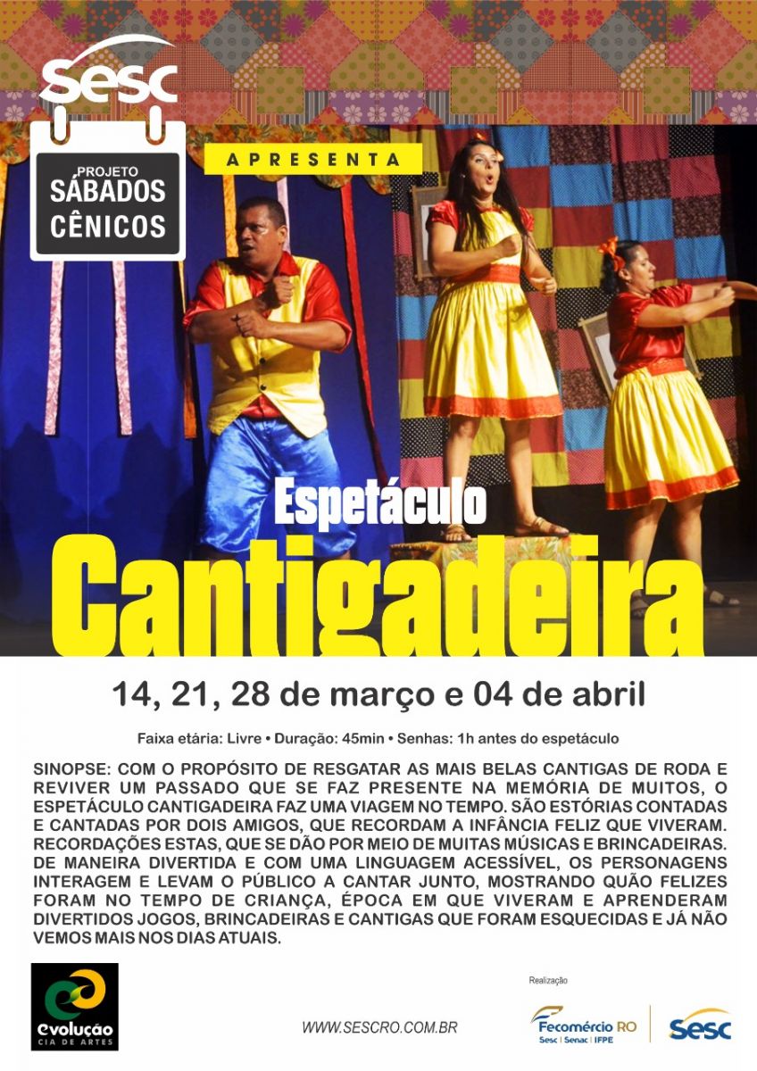 CANTIGADEIRA, EM CARTAZ NO TEATRO 1 DO SESC - News Rondônia