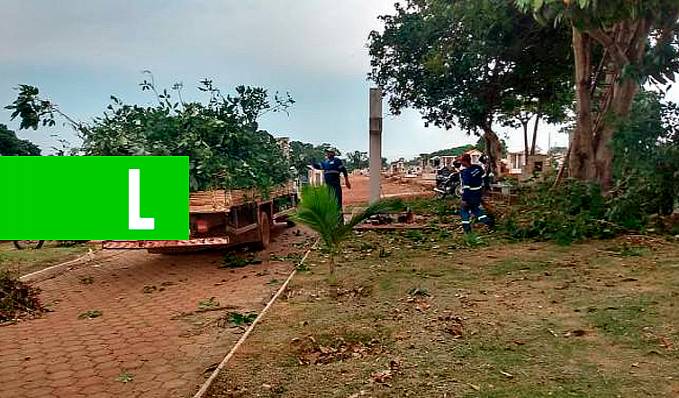 Rolim de Moura: Secretaria de obras realiza limpeza do cemitério para dia de finados - News Rondônia