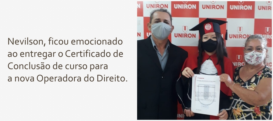 Emoção na colação de grau da UNIRON: Avós acompanham a neta - News Rondônia