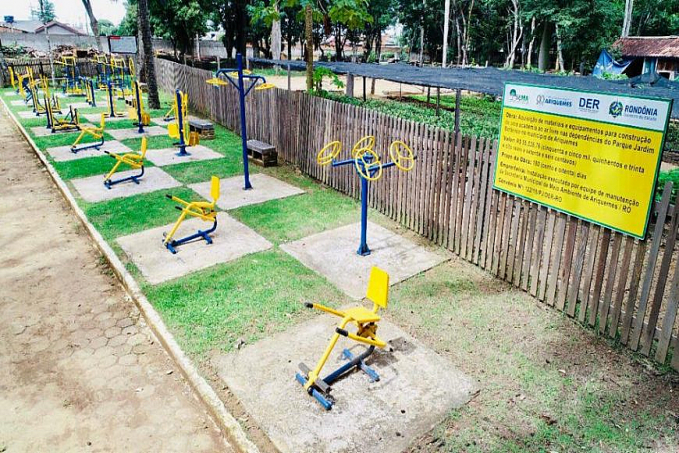 Seosp fiscaliza construção de academia ao ar livre no Jardim Botânico de Ariquemes - News Rondônia