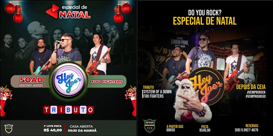 EVENTO - Especiais Foo Fighters e System Of A Down na 9ª edição do Natal com Rock do Grego Original - News Rondônia