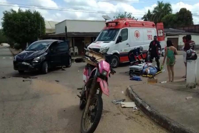 Motociclista é socorrido com suspeita de fratura após acidente em cruzamento da capital - News Rondônia