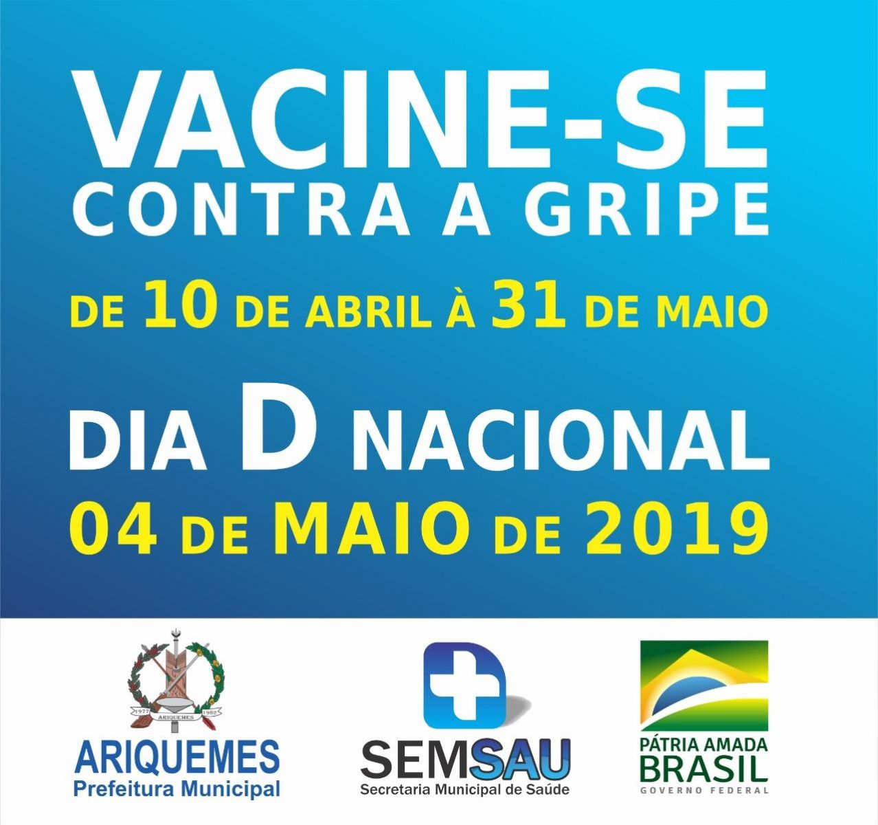 VACINAÇÃO CONTRA GRIPE COMEÇA DIA 10 DE ABRIL EM ARIQUEMES - News Rondônia
