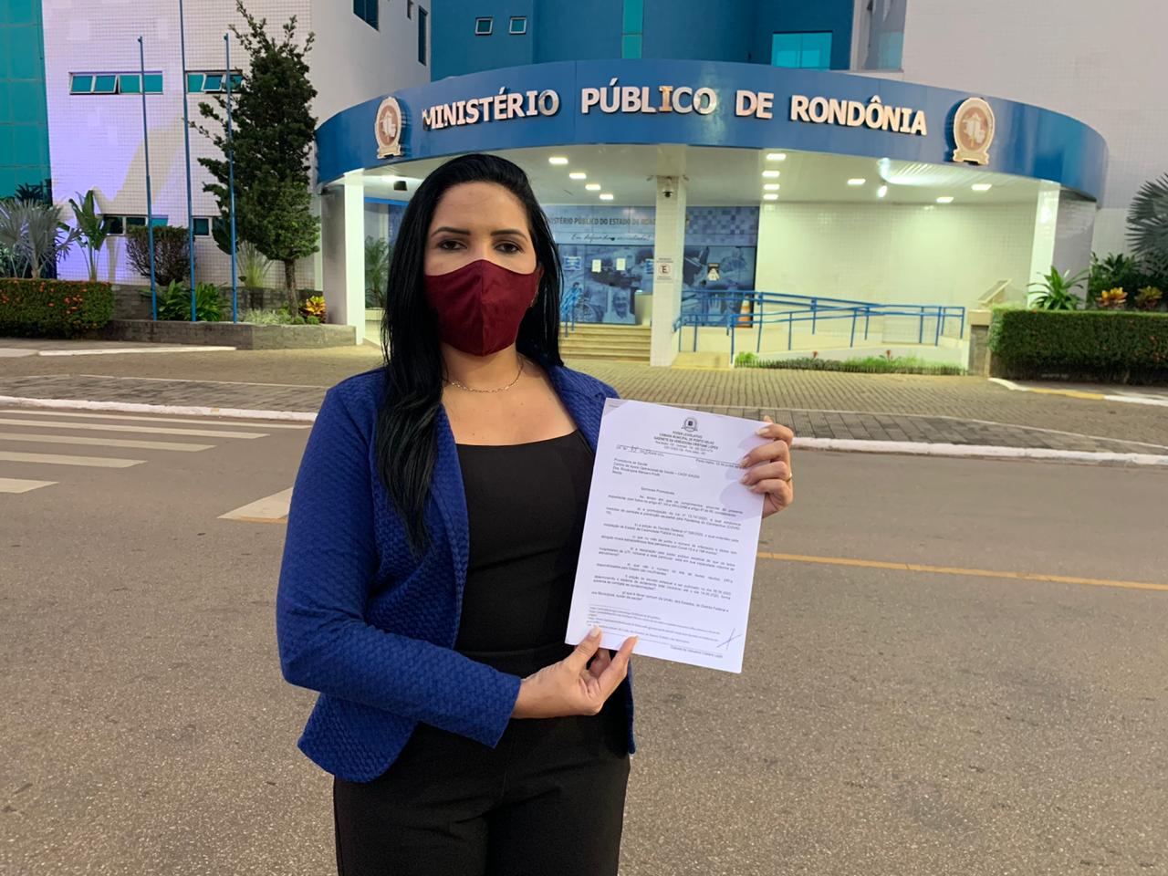 CRISTIANE LOPES PROTOCOLA NO MP, OFÍCIO QUE COBRA TRANSPARÊNCIA DE GASTOS DA PREFEITURA COM PANDEMIA - News Rondônia