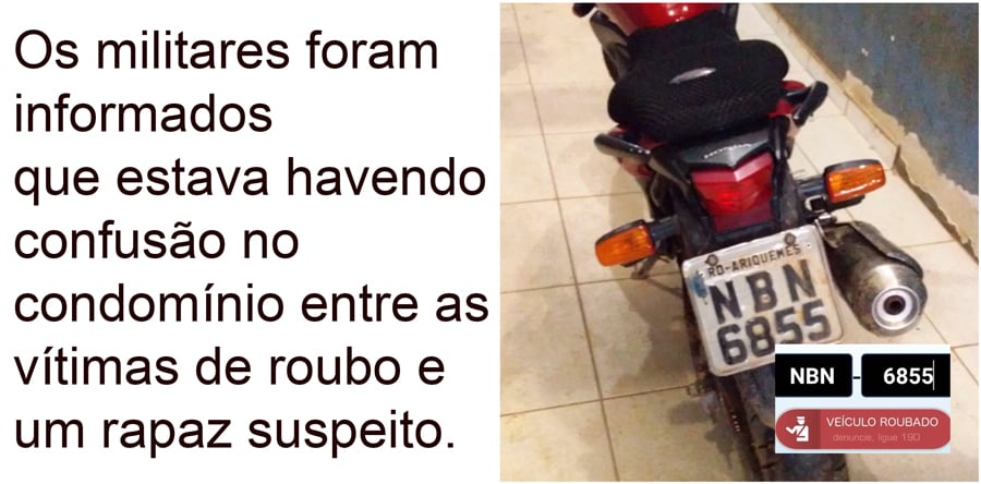 ORGULHO DO MADEIRA  SUSPEITO É PRESO COM MOTO ROUBADA APÓS AMEAÇAR DONO DO VEÍCULO - News Rondônia