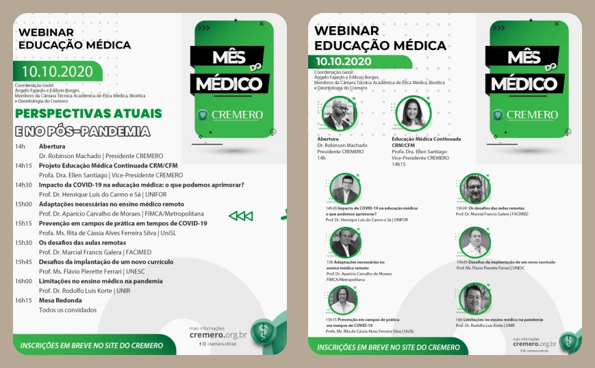Mês do Médico: Cremero realiza Webinar Educação Médica: Perspectivas atuais e no pós-pandemia - News Rondônia