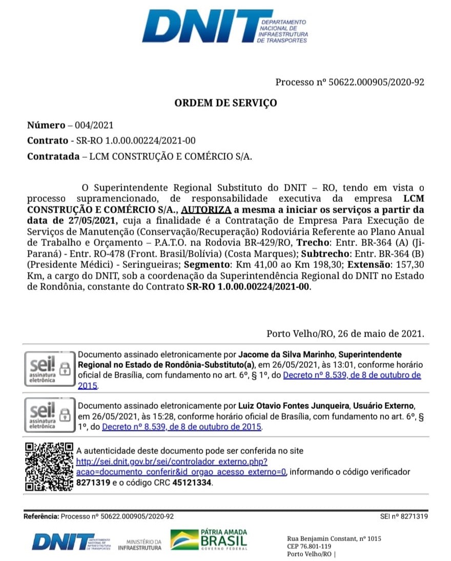 Dnit autoriza início da Recuperação da BR-429 - News Rondônia