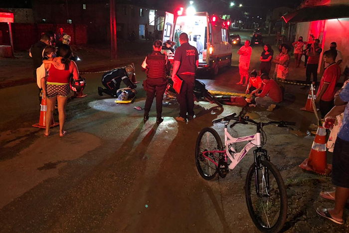 COLISÃO - Motociclista e ciclista saem feridas após colisão - News Rondônia