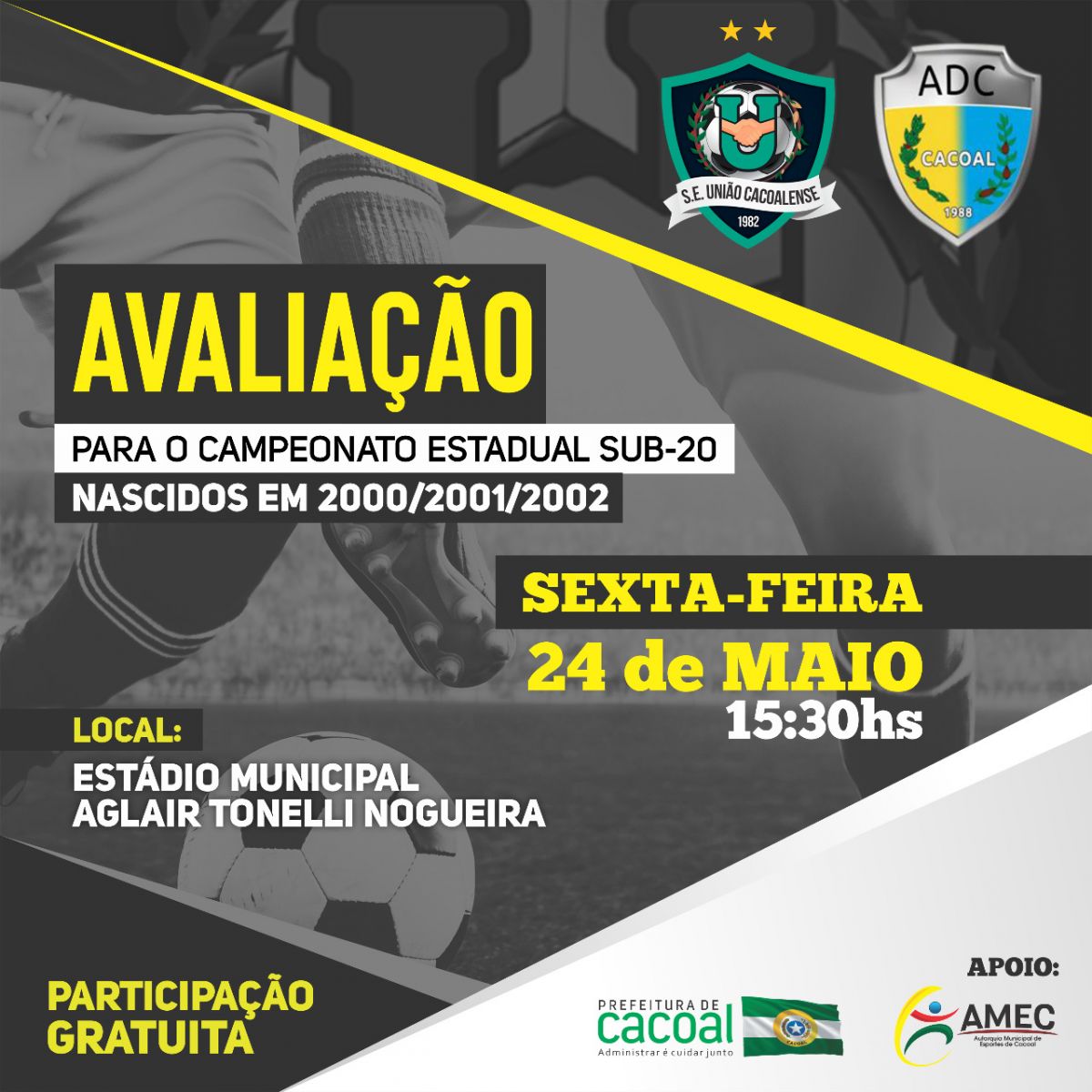 UNIÃO CACOALENSE E ADC REALIZAM SELETIVA PARA O ESTADUAL SUB-20 - News Rondônia