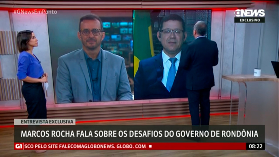NA GLOBO NEWS, ROCHA FAZ O MESMO DISCURSO DE ECONOMIA, EXALTA ELEIÇÕES E AFIRMA QUE BARRAGENS SÃO INOFENSIVAS EM RONDÔNIA - News Rondônia