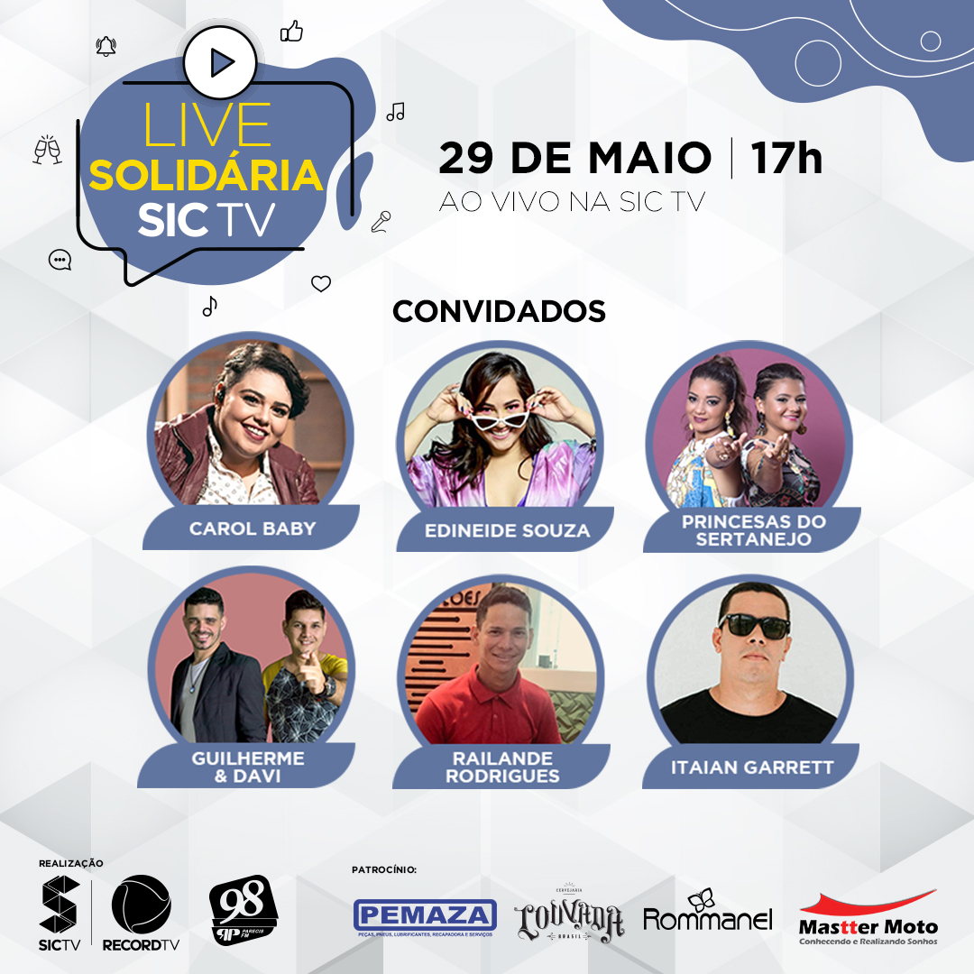 MÚSICA PELO BEM: SIC TV PREPARA 'LIVE' SOLIDÁRIA COM ARTISTAS LOCAIS - News Rondônia