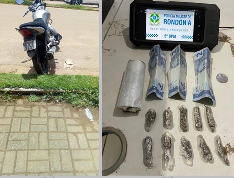 Adolescente é preso por tráfico de entorpecentes e motocicleta é recuperada por policiais militares - News Rondônia