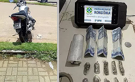 Adolescente é preso por tráfico de entorpecentes e motocicleta é recuperada por policiais militares - News Rondônia