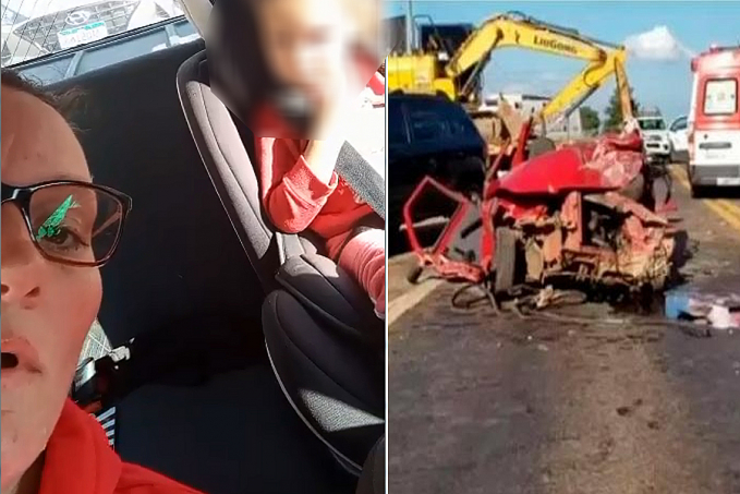 IMAGENS FORTES - Mãe grava vídeo com a filha: 'Vamos se matar' e joga carro contra caminhão - News Rondônia