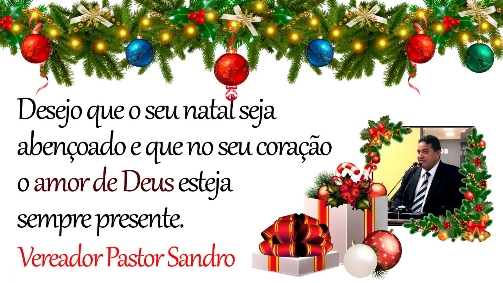 MENSAGEM DE NATAL: VEREADOR PASTOR SANDRO - News Rondônia