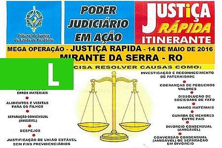MEGA OPERAÇÃO JUSTIÇA RÁPIDA SERÁ REALIZADA NA COMARCA DE ROLIM DE MOURA - News Rondônia
