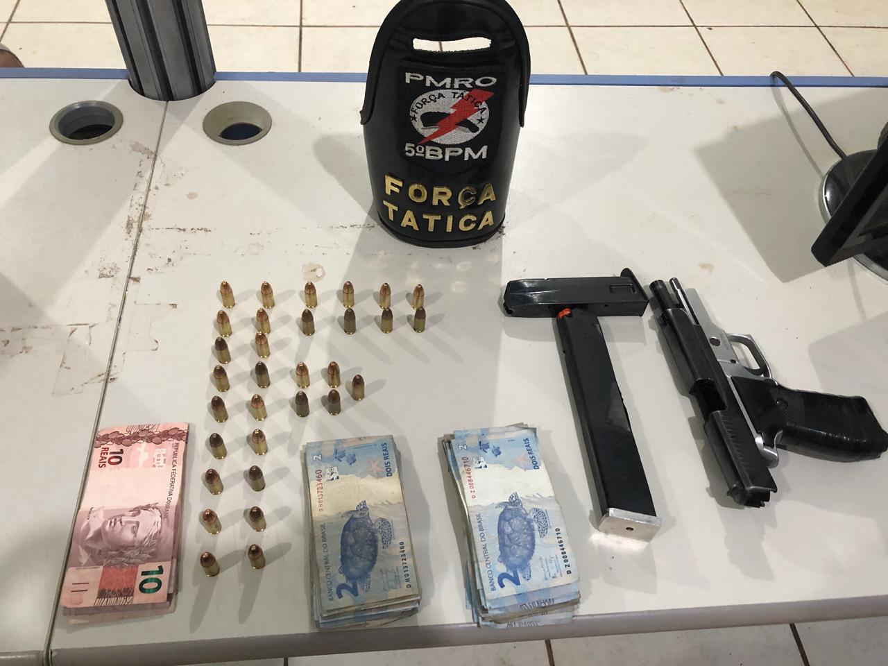 ZONA LESTE - Força Tática prende casal armado com pistola 9mm e dezenas de munições - News Rondônia