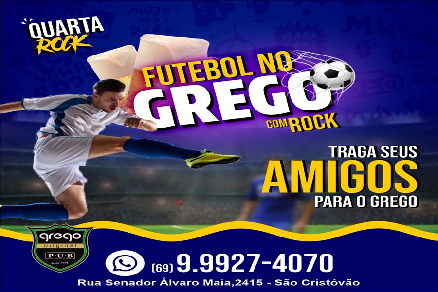 QUARTA - Dia de rock, futebol e Camarote Vip Open Chopp é rodada de petisco no Grego Original - News Rondônia