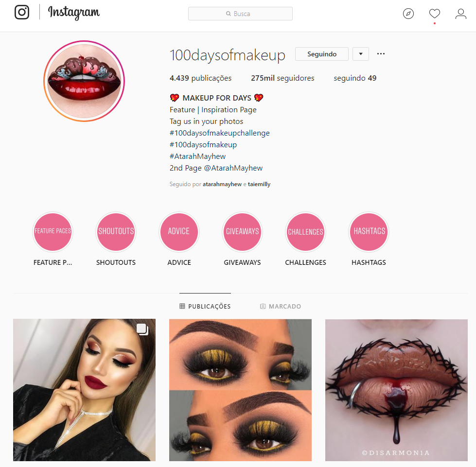 TOP FIVE: CINCO PERFIS ESTRANGEIROS NO INSTAGRAM PARA VOCÊ QUE AMA MAQUIAGEM SE INSPIRAR! - News Rondônia