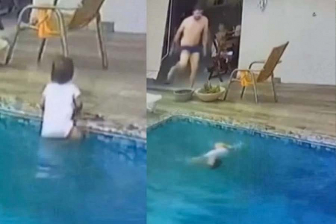 Menino de 5 anos alerta pai e salva irmãzinha de se afogar na piscina - News Rondônia