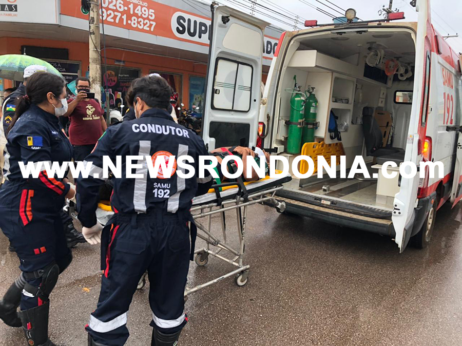 ATUALIZADA: Motociclista fica lesionando aos colidir na lateral de caminhonete que avançou preferencial no centro - News Rondônia