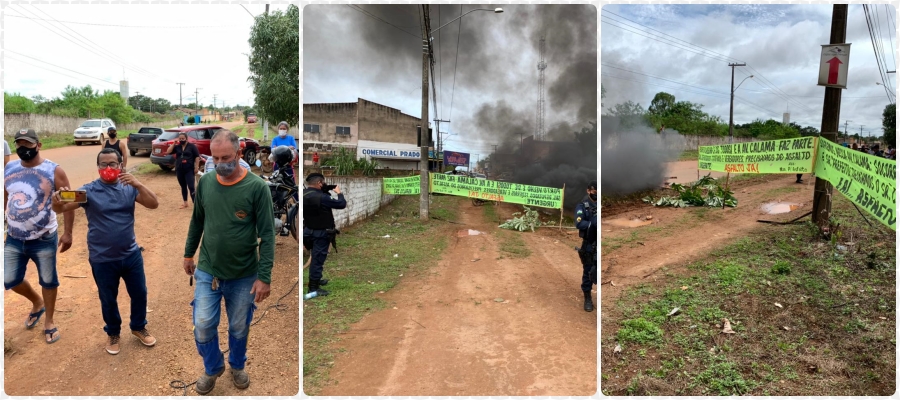Moradores fecham trecho de avenida por pavimentação até ao Crystal da Calama na periferia centro-leste - News Rondônia